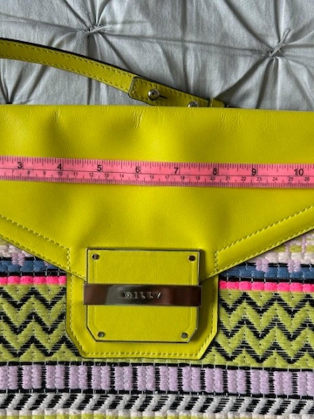 Milly Rich leather Crossbody purse Rich Jacquard Collection
